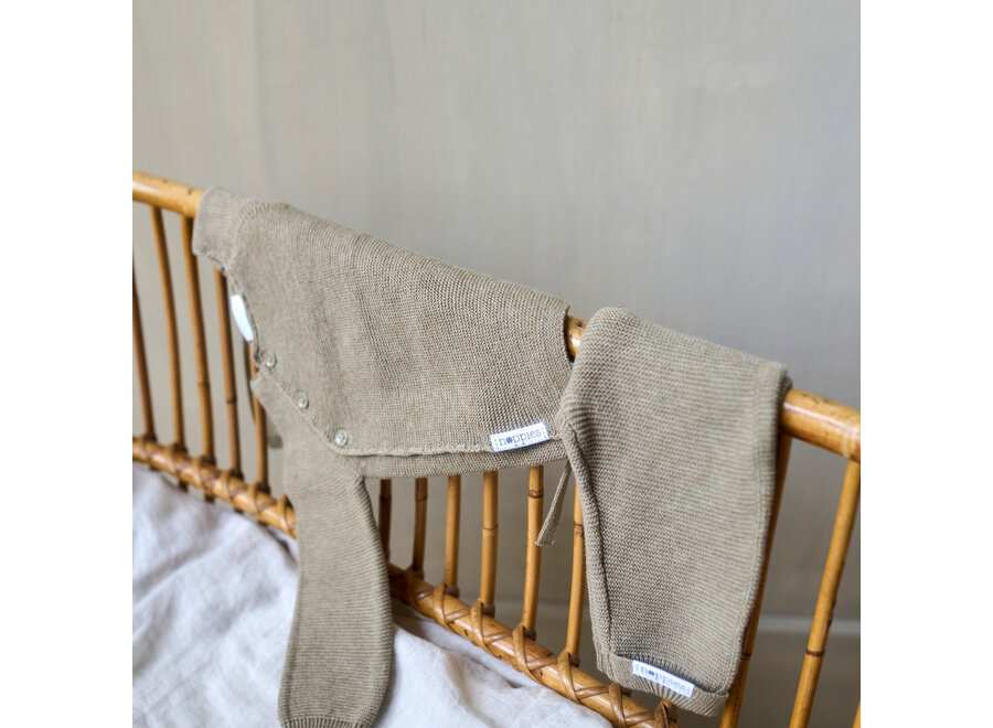 Broek knit Reg Grover - Taupe Melange