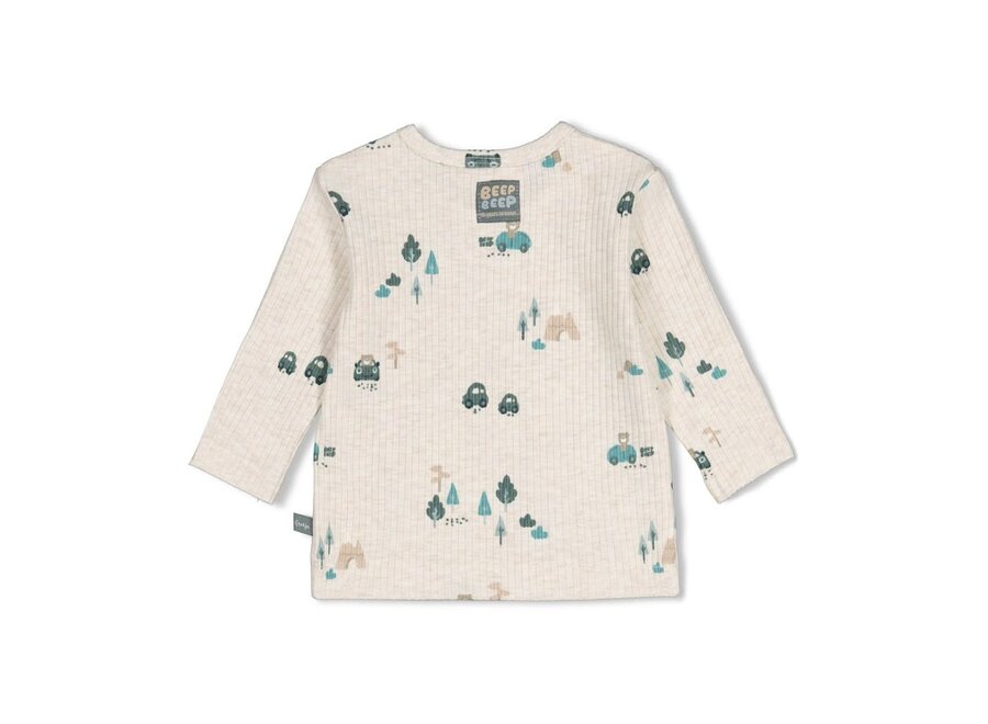 Longsleeve rib AOP - Beep Beep Offwhite melange