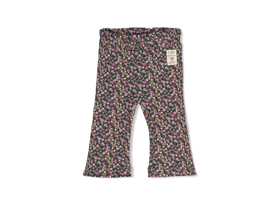 Flare broek rib AOP - Afternoon Tea groen