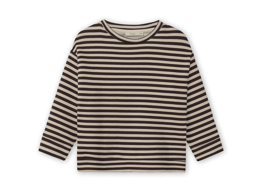 Alvin LS Stripe sweatshirt Coffee bean/Sandshell