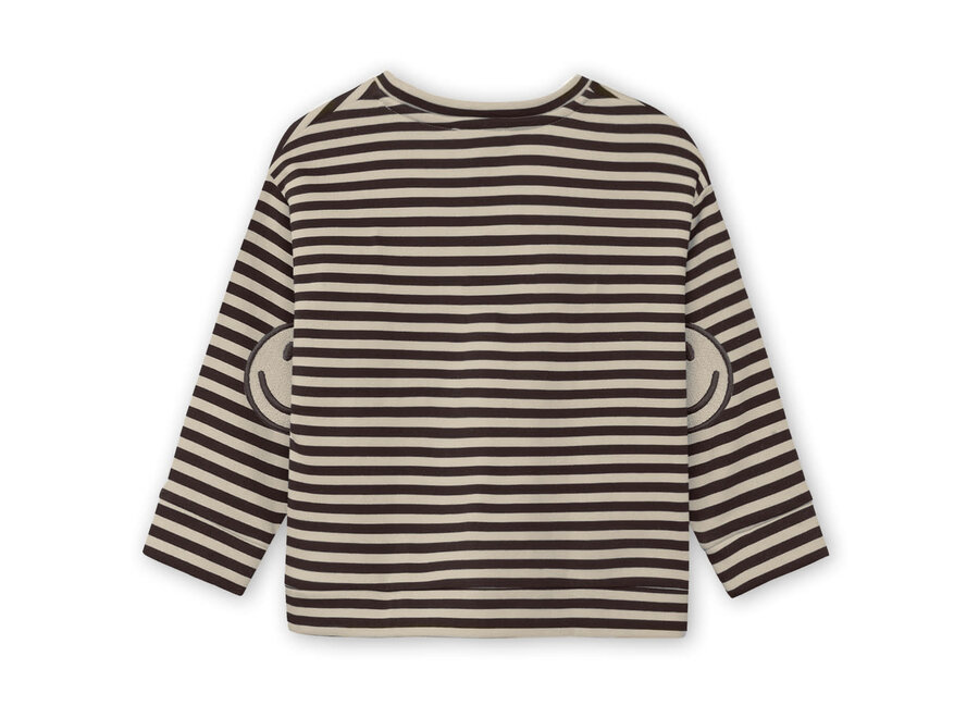 Alvin LS Stripe sweatshirt Coffee bean/Sandshell