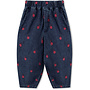Donna embr. dark blue denim pant