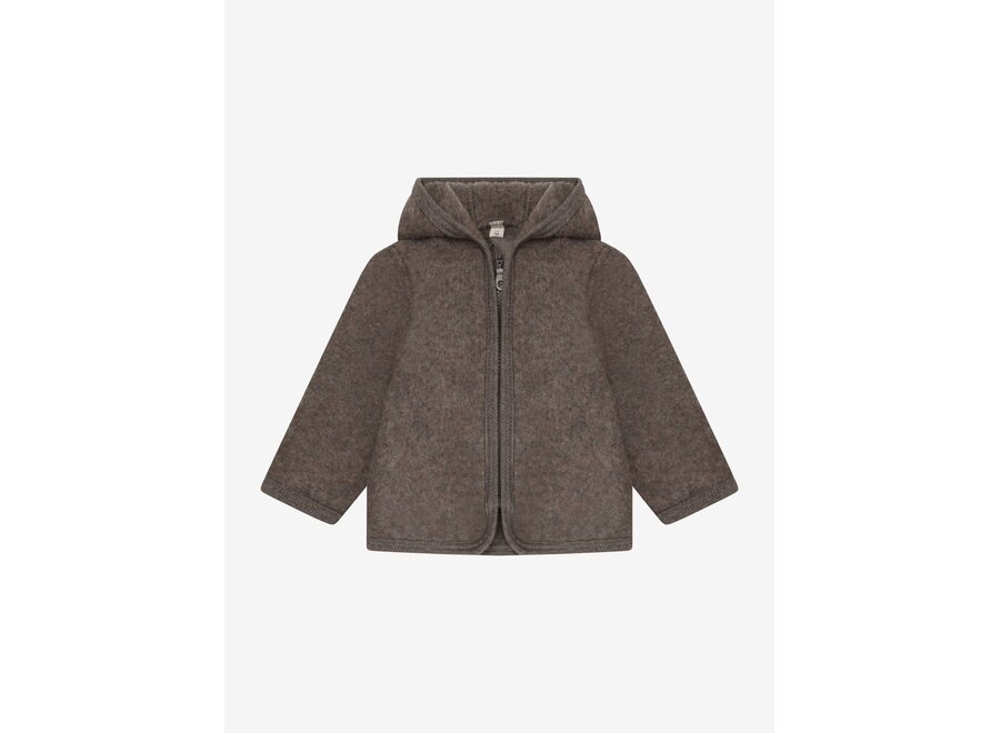 Wollen jasje - Jacket wool fleece - Brown melange
