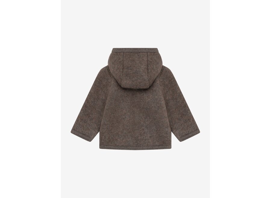 Wollen jasje - Jacket wool fleece - Brown melange