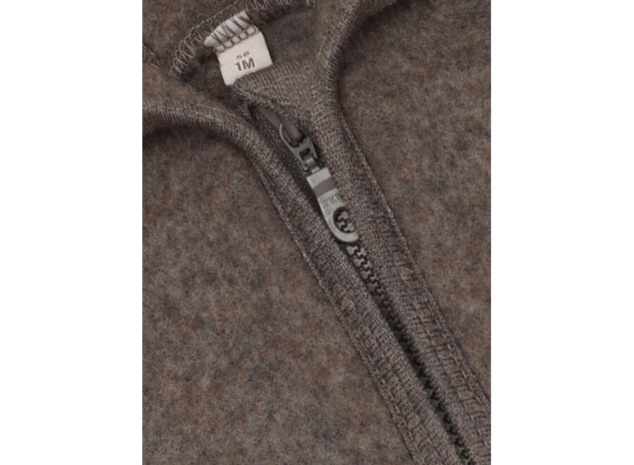 Wollen jasje - Jacket wool fleece - Brown melange