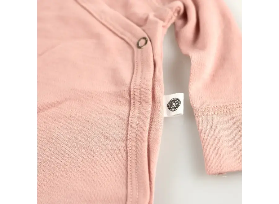 Wollen Overslagromper lange mouw – Merinowol - Misty Rose