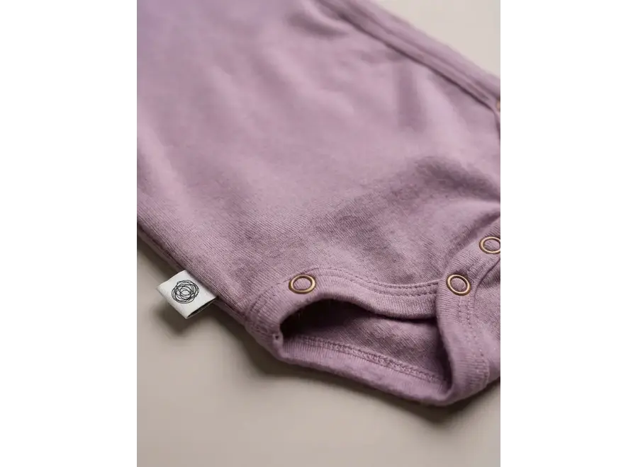 Wollen Overslagromper lange mouw – Merinowol – Lavender Mist