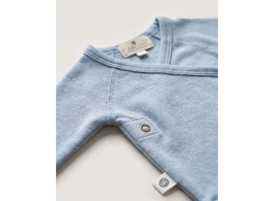Wollen Overslagromper lange mouw – Merinowol - Blue Fog