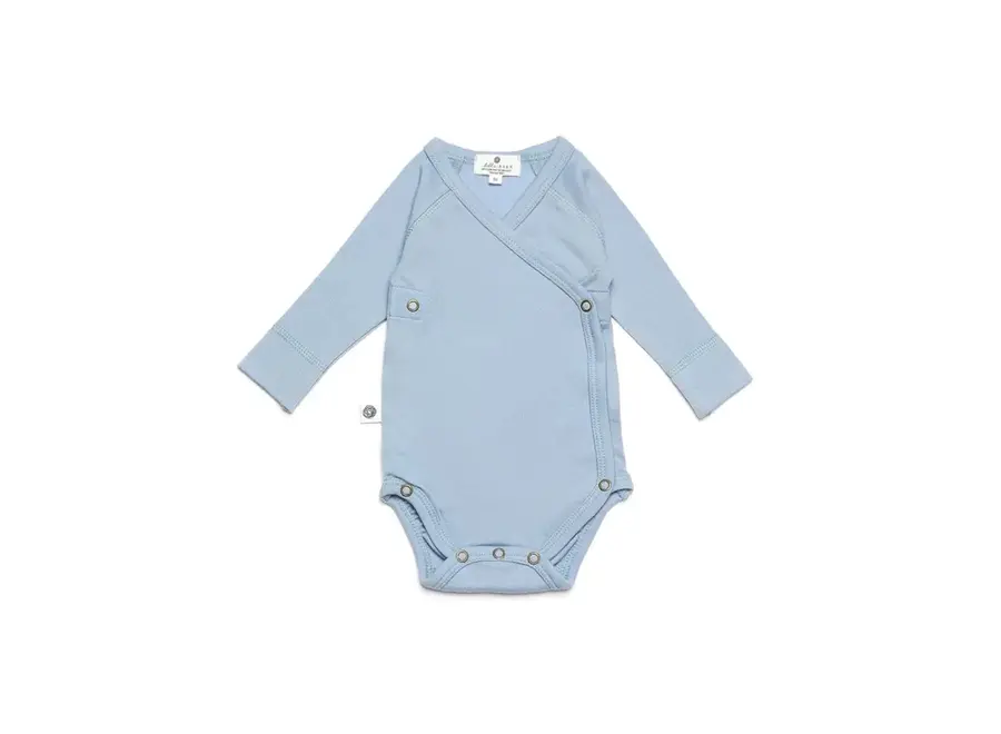 Wollen Overslagromper lange mouw – Merinowol - Blue Fog