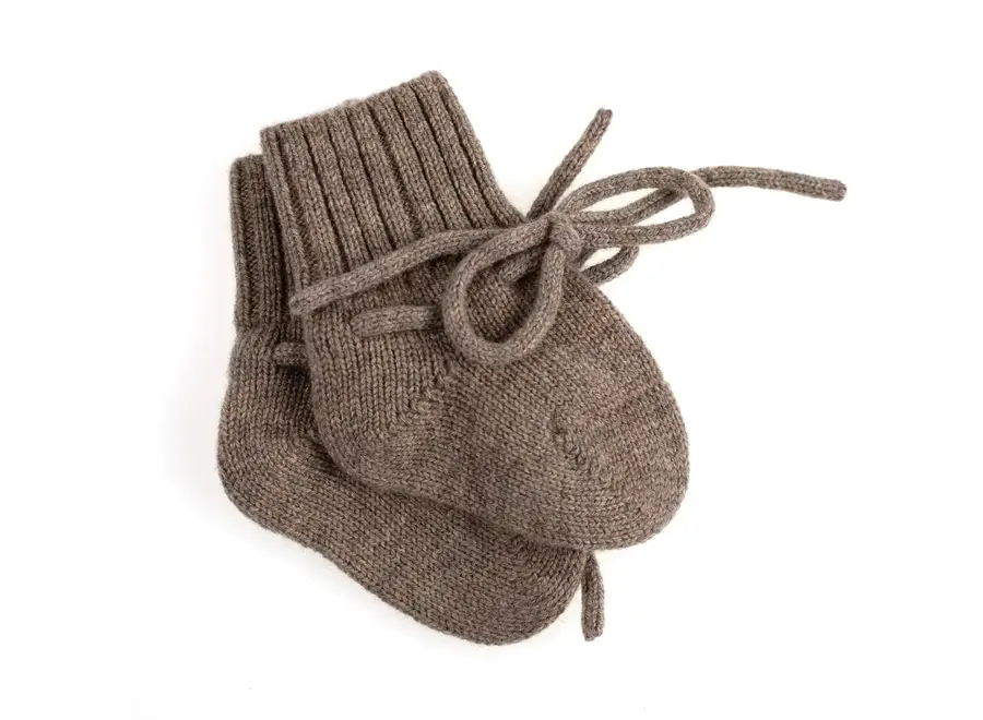 Wollen Baby sokjes / Newborn Sokjes - Merinowol - Cobble