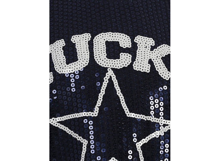 10sixteen sequince Tee - Blue sequins