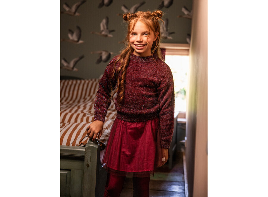 Little lurex knit Ruby red