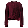 Little velvet crinkle top Ruby red