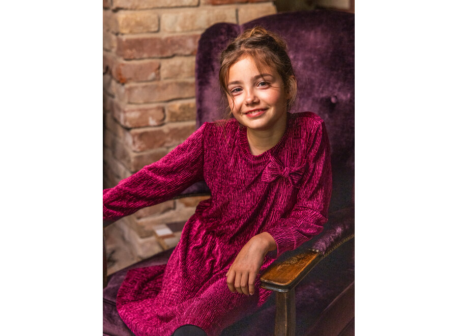 Little velvet dress Ruby red