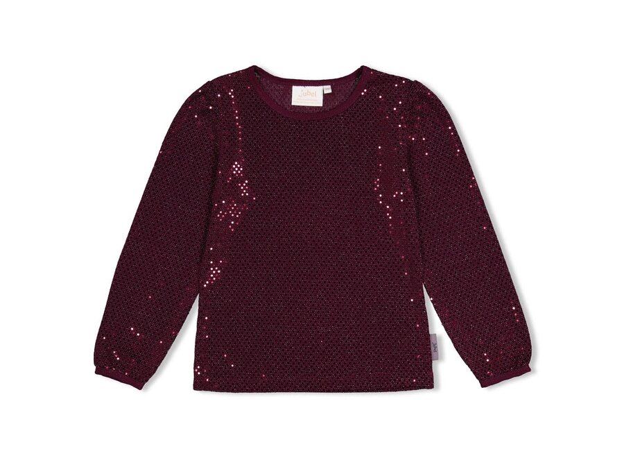 Longsleeve pailetten - Daily Princess Bordeaux