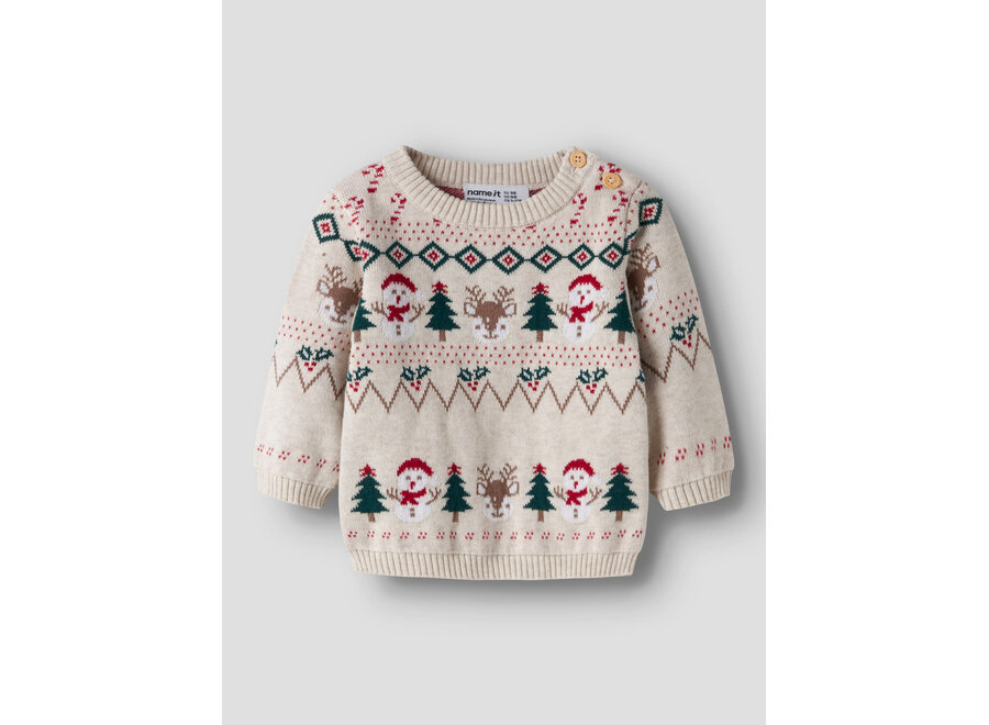 Trui Kerst Ralko snowman peyote melange