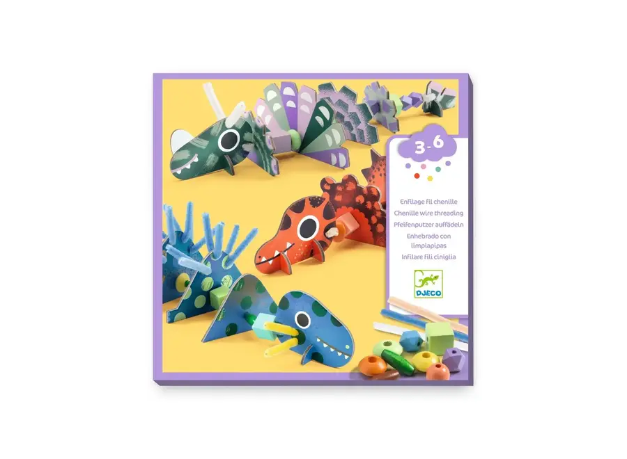 knutselset rijgen - verschrikkelijke dino's