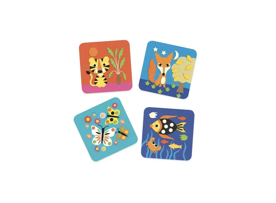 Knutselset viltschilderijtjes dieren plaatjes