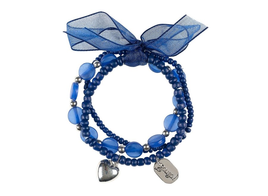 Armband Miley, kralen marine blauw