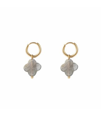 Stone Clover Labradorite Earrings