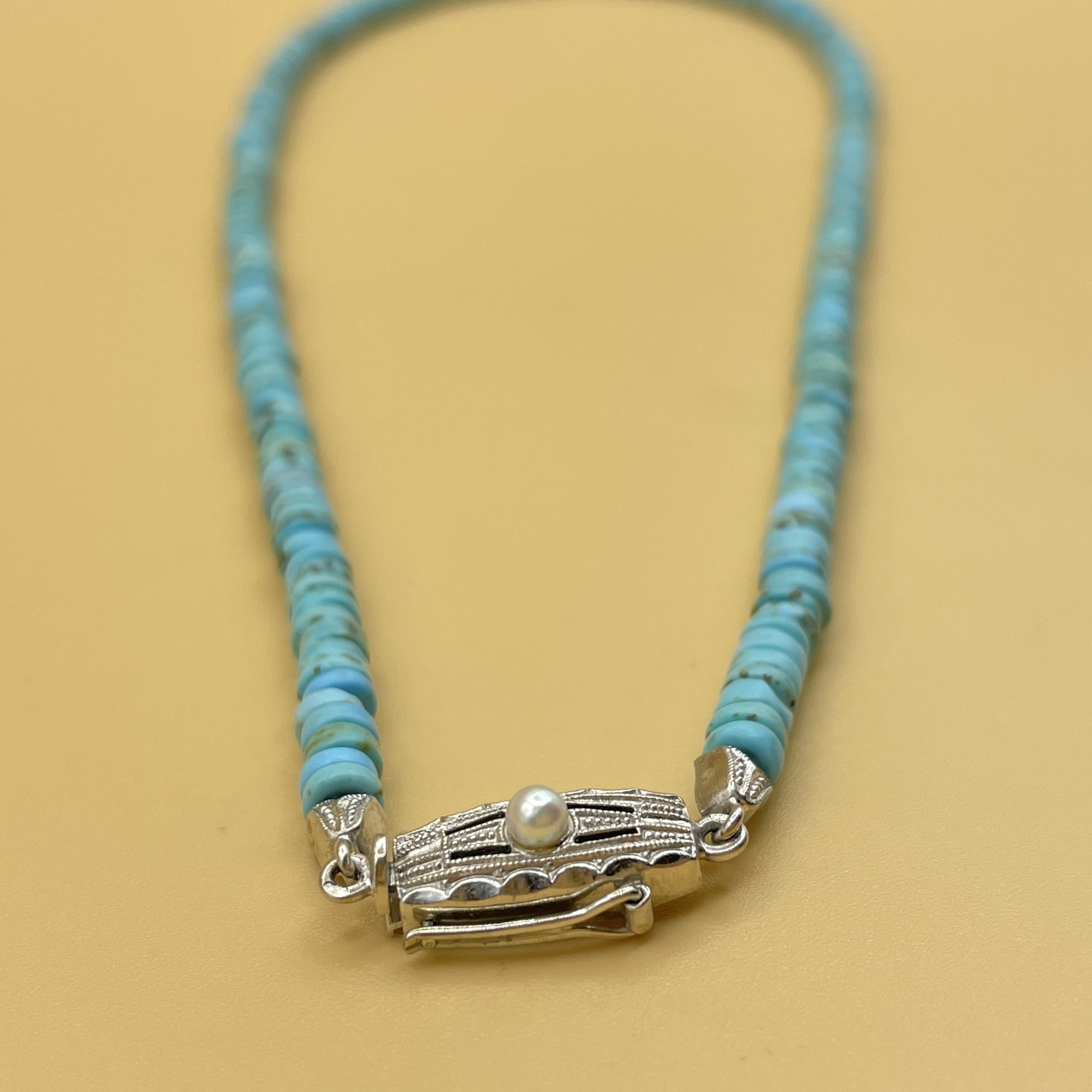 Turquoise parel ketting