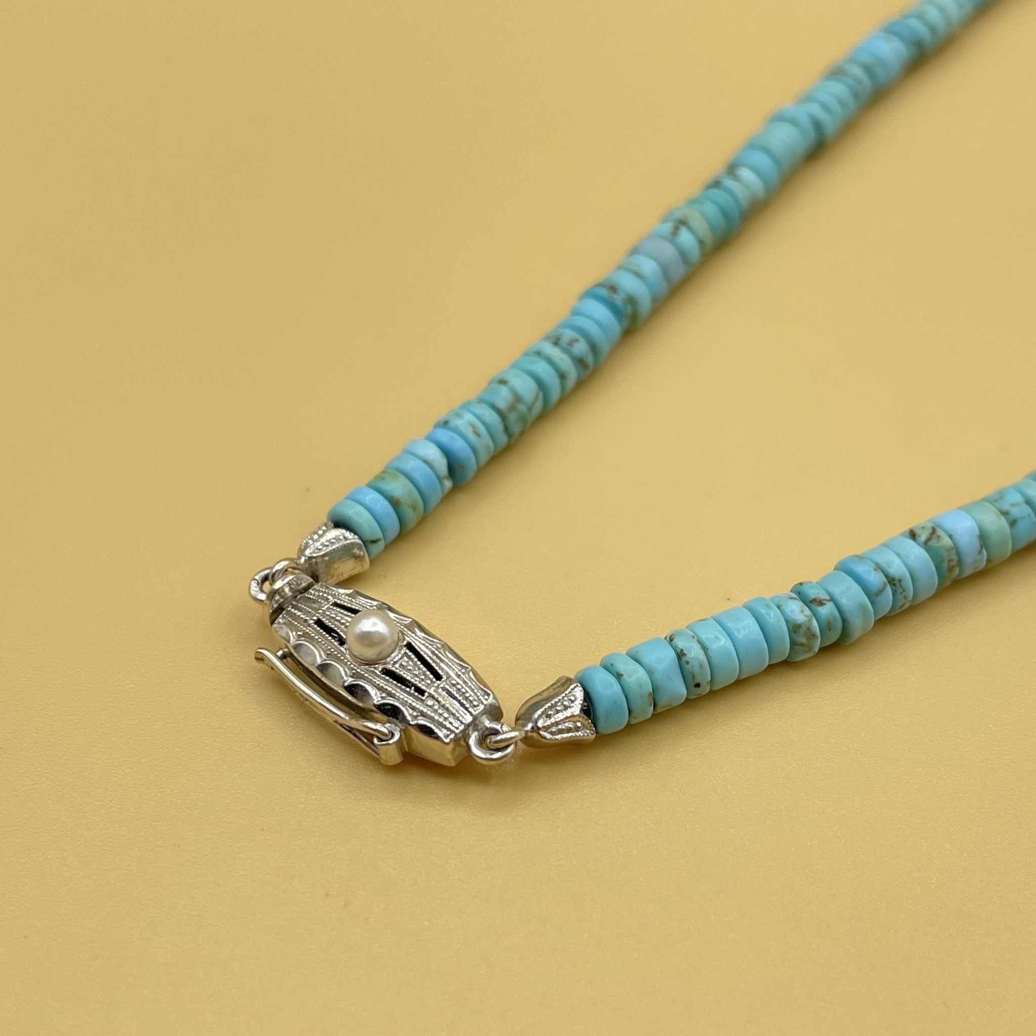 Turquoise parel ketting