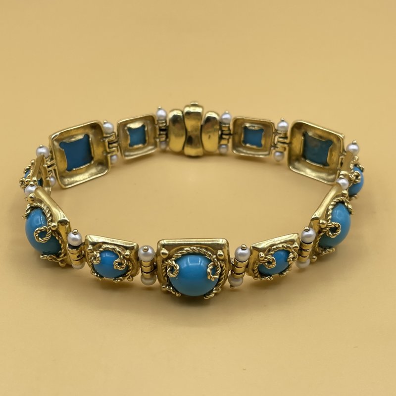 Turquoise parel armband