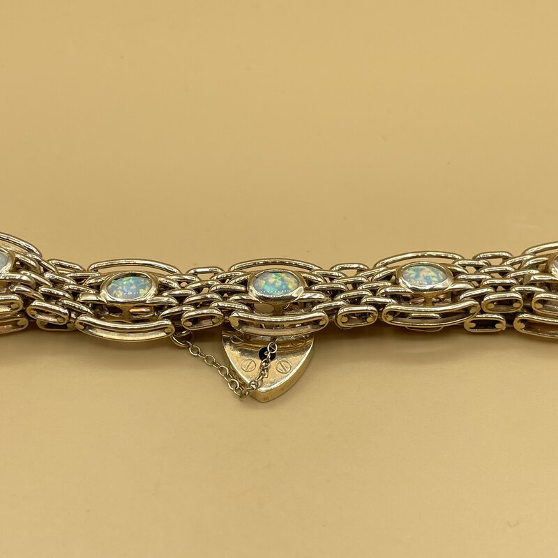 Opaal padlock armband