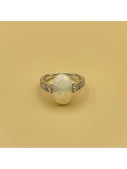 Opal  .50ct diamond