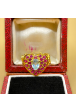 Ruby and Aquamarine Sweetheart ring