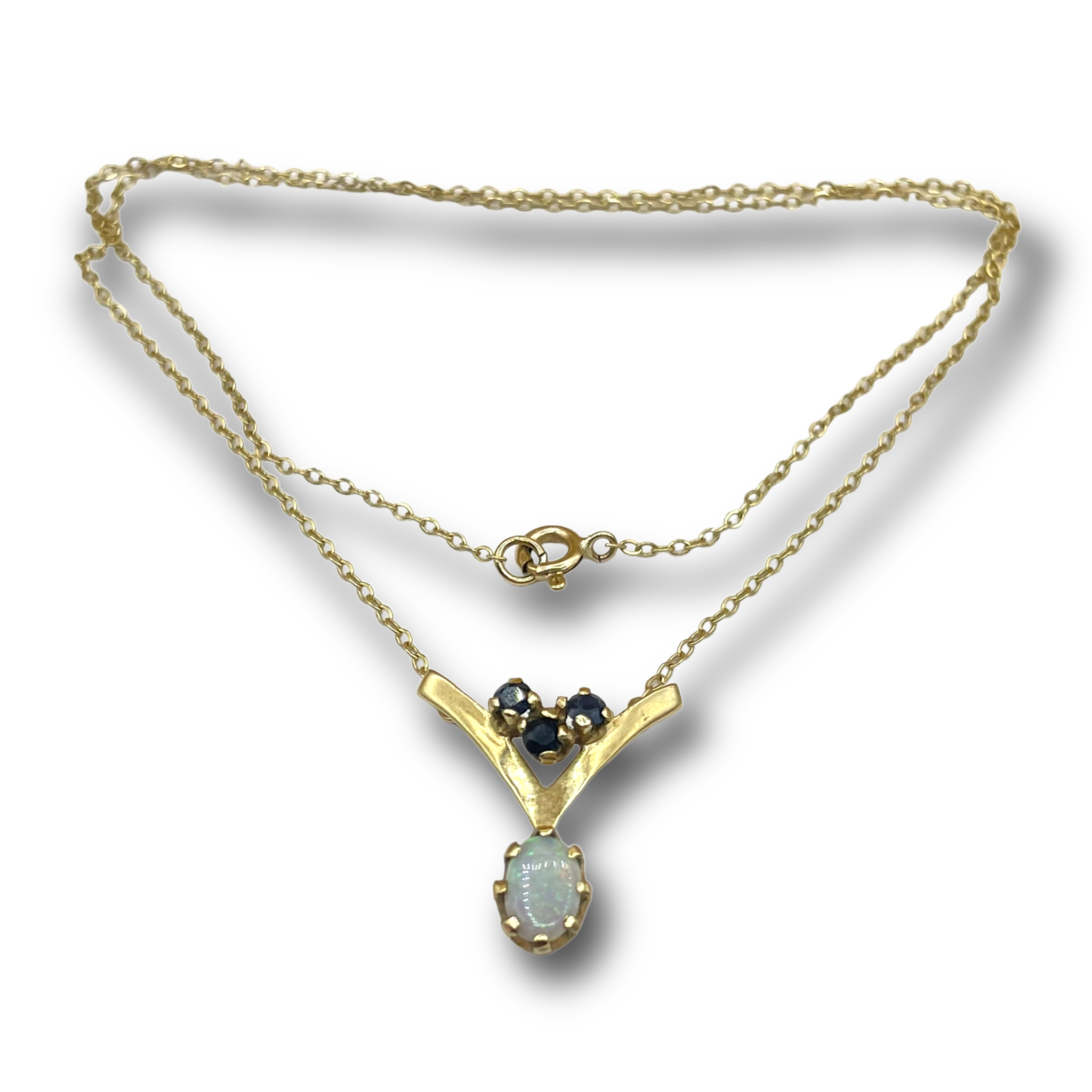 Opaal saffier ketting