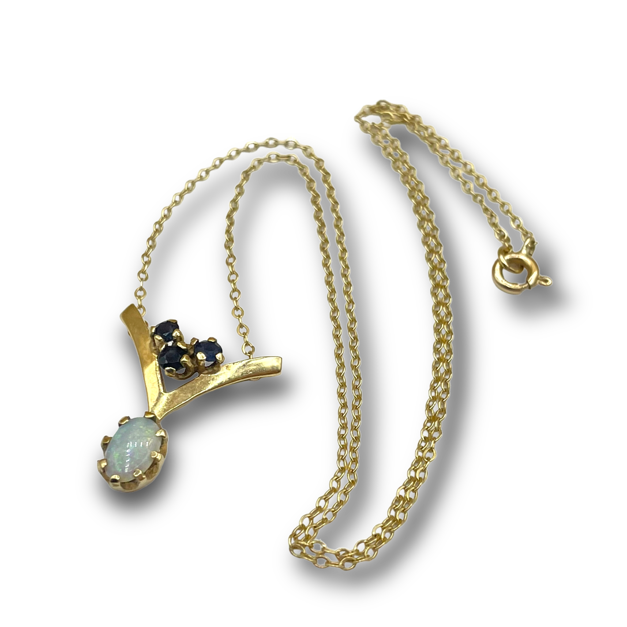 Opaal saffier ketting