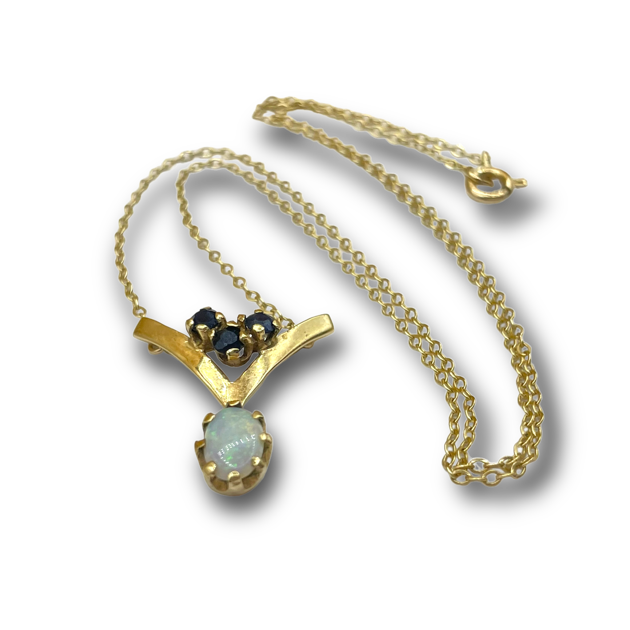 Opaal saffier ketting