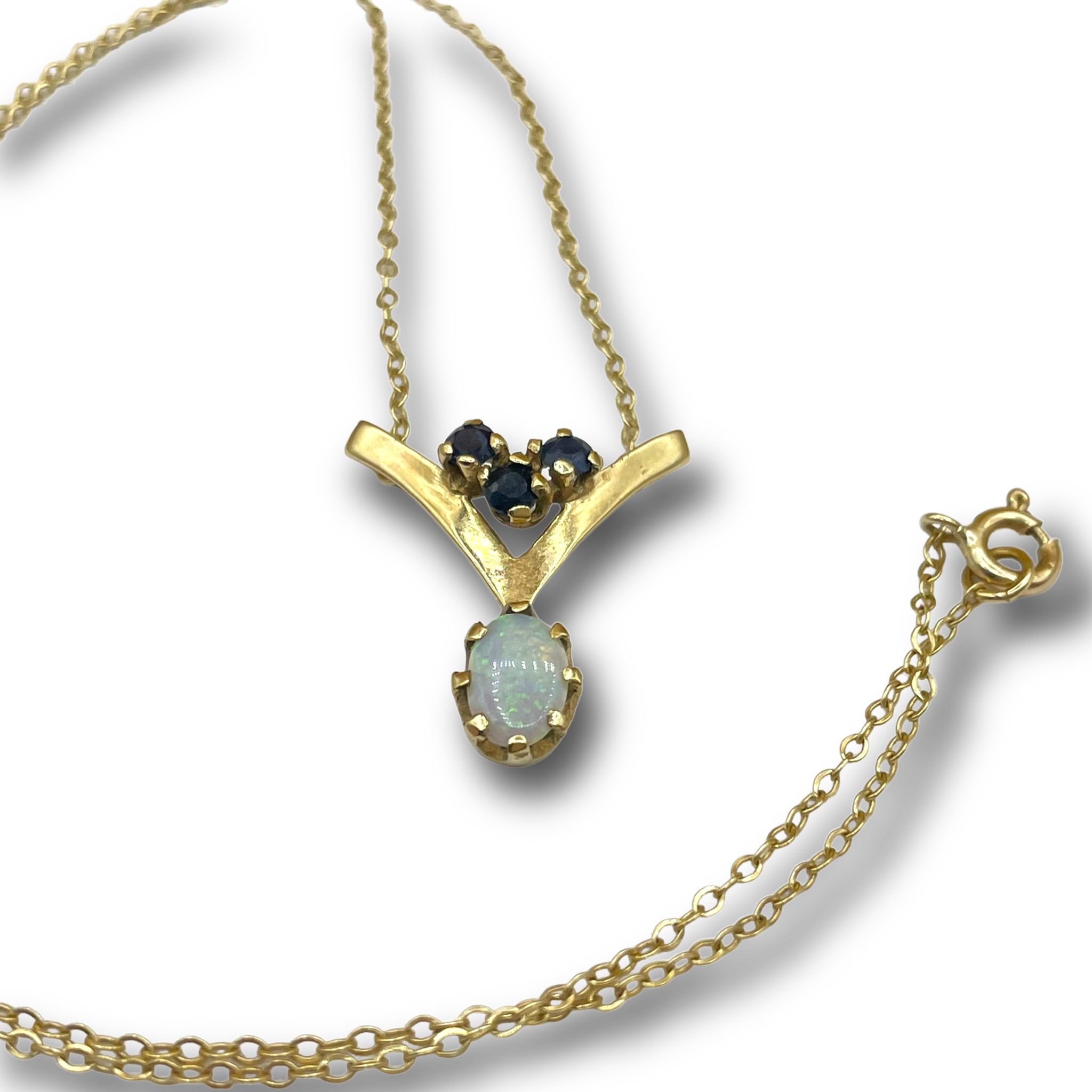 Opaal saffier ketting