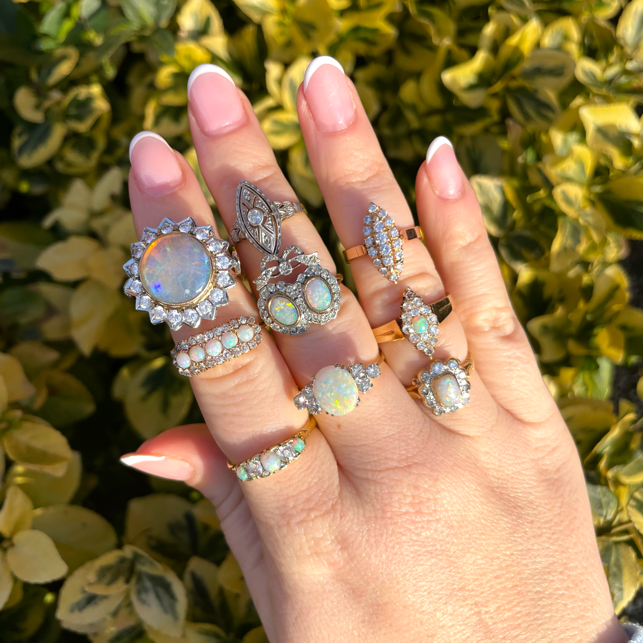 Opaal en .60ct diamant