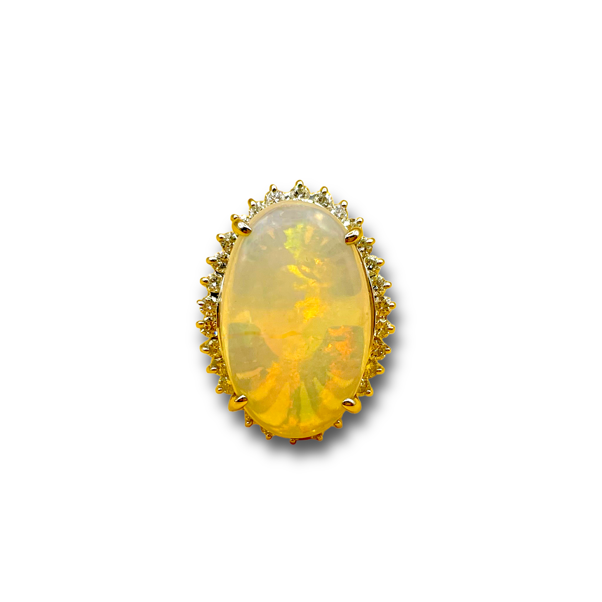 6.76 ct opaal en  diamant