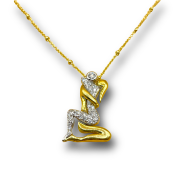 .75ct lovers pendant and chain set
