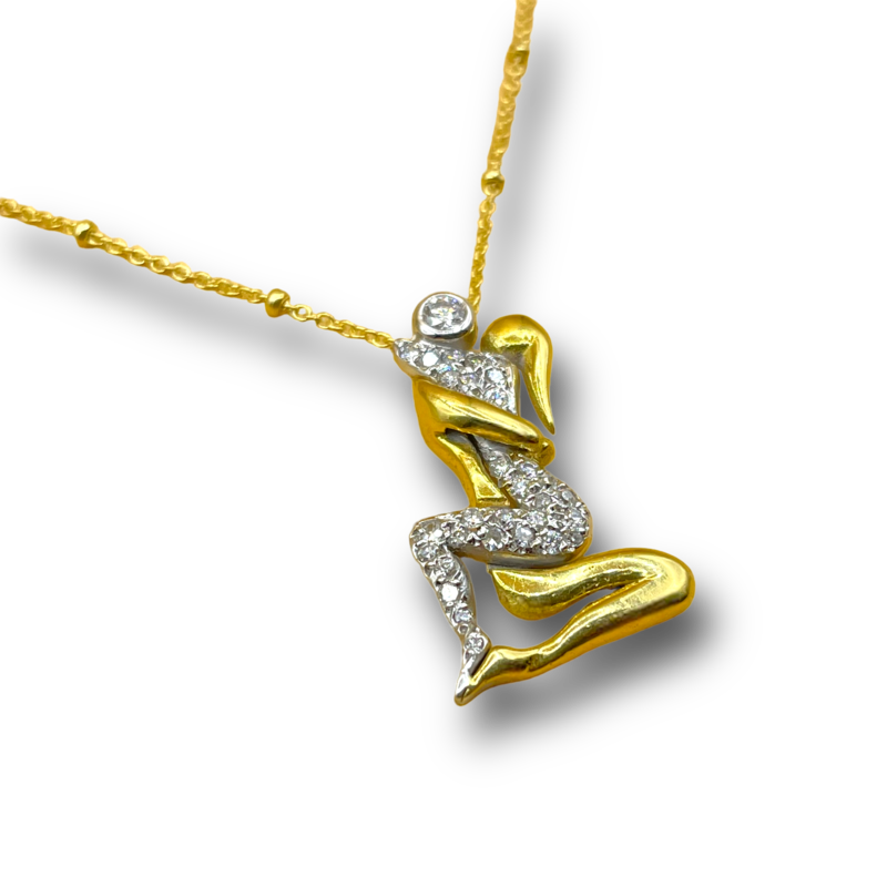 .75ct lovers pendant and chain set