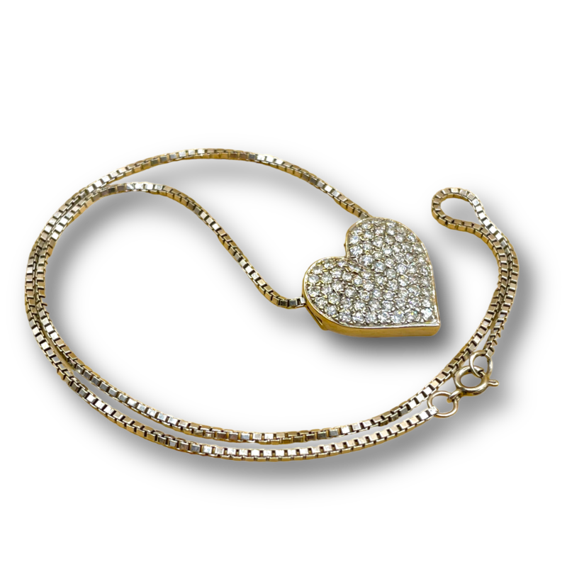 2.5ct diamond heart and chain