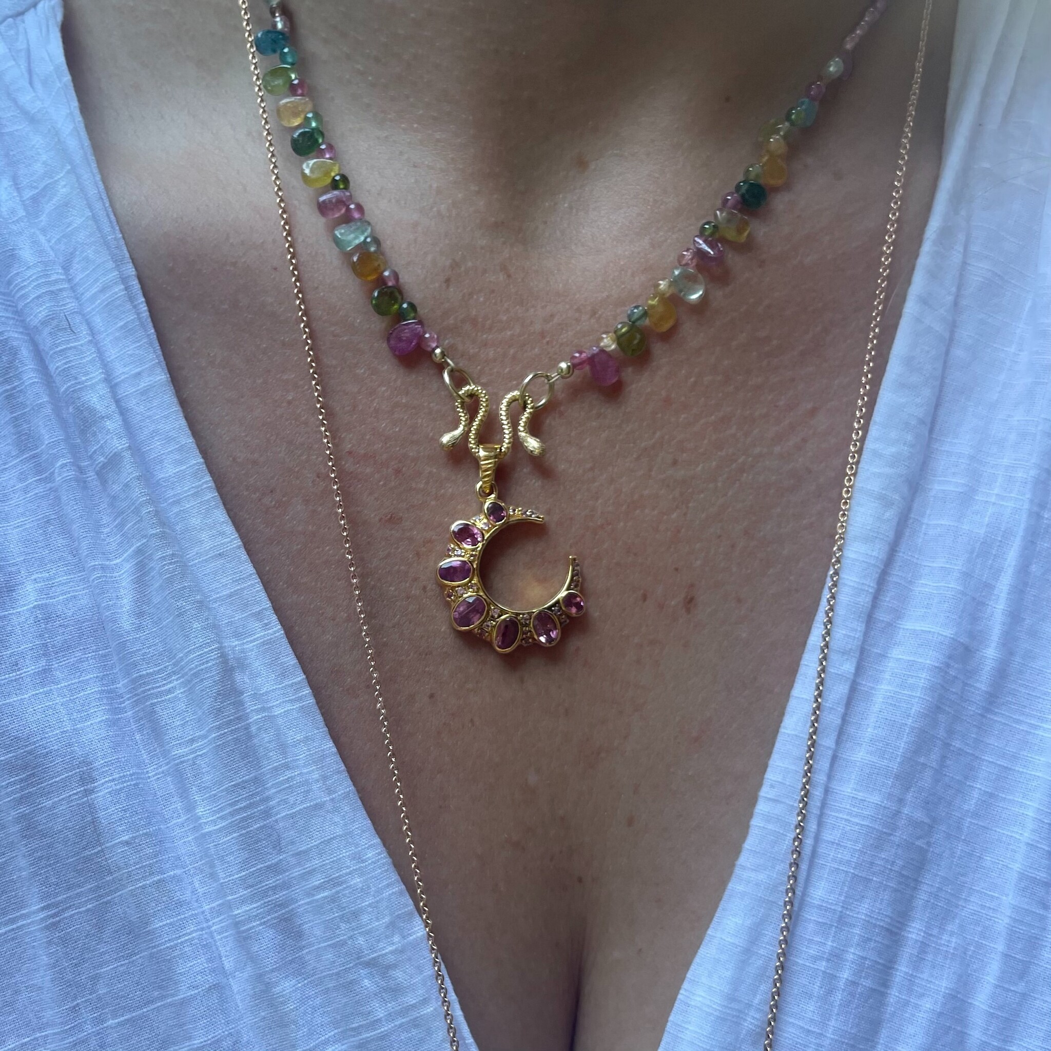 Crescent Moon Pink Toermaline Small