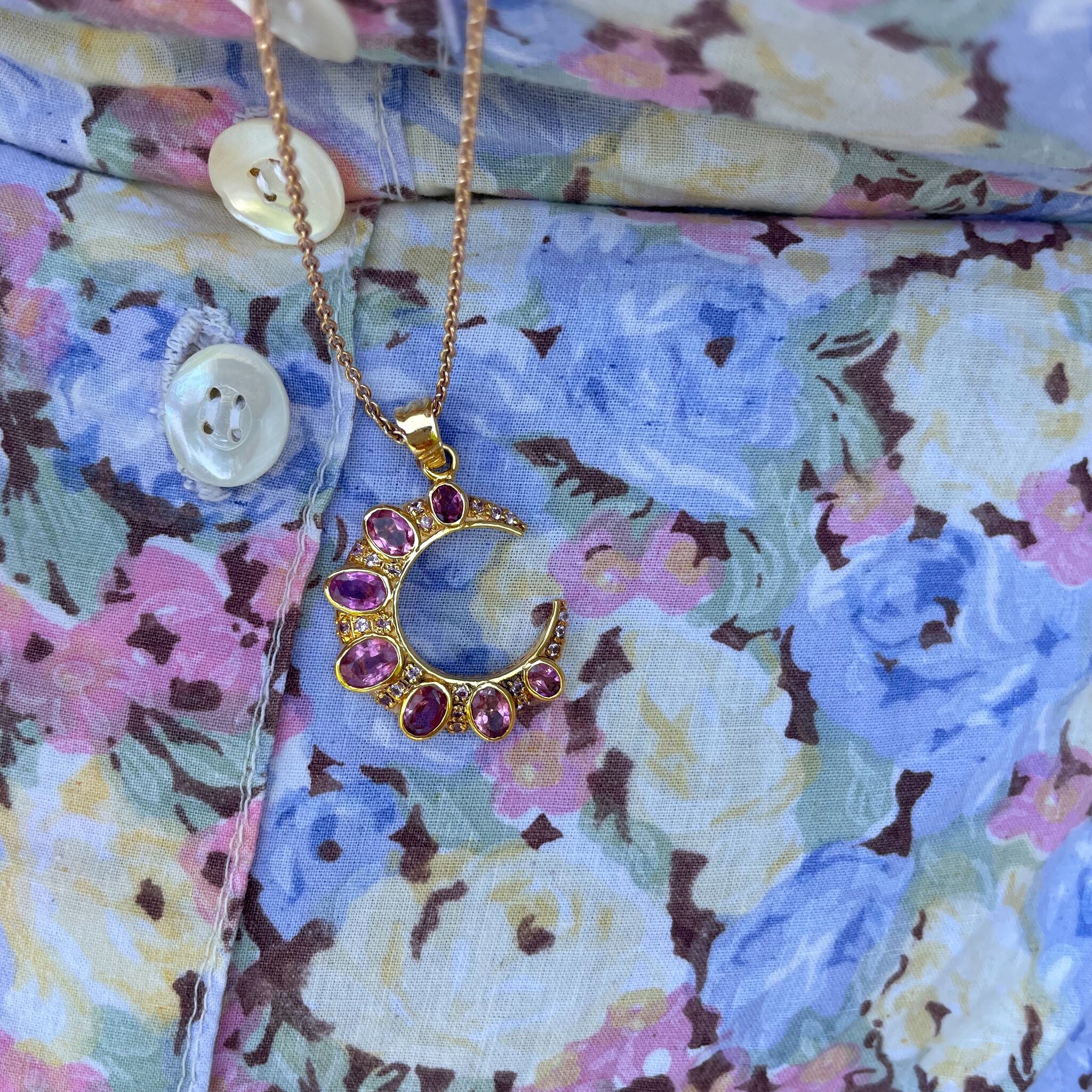 Crescent Moon Pink Toermaline Small