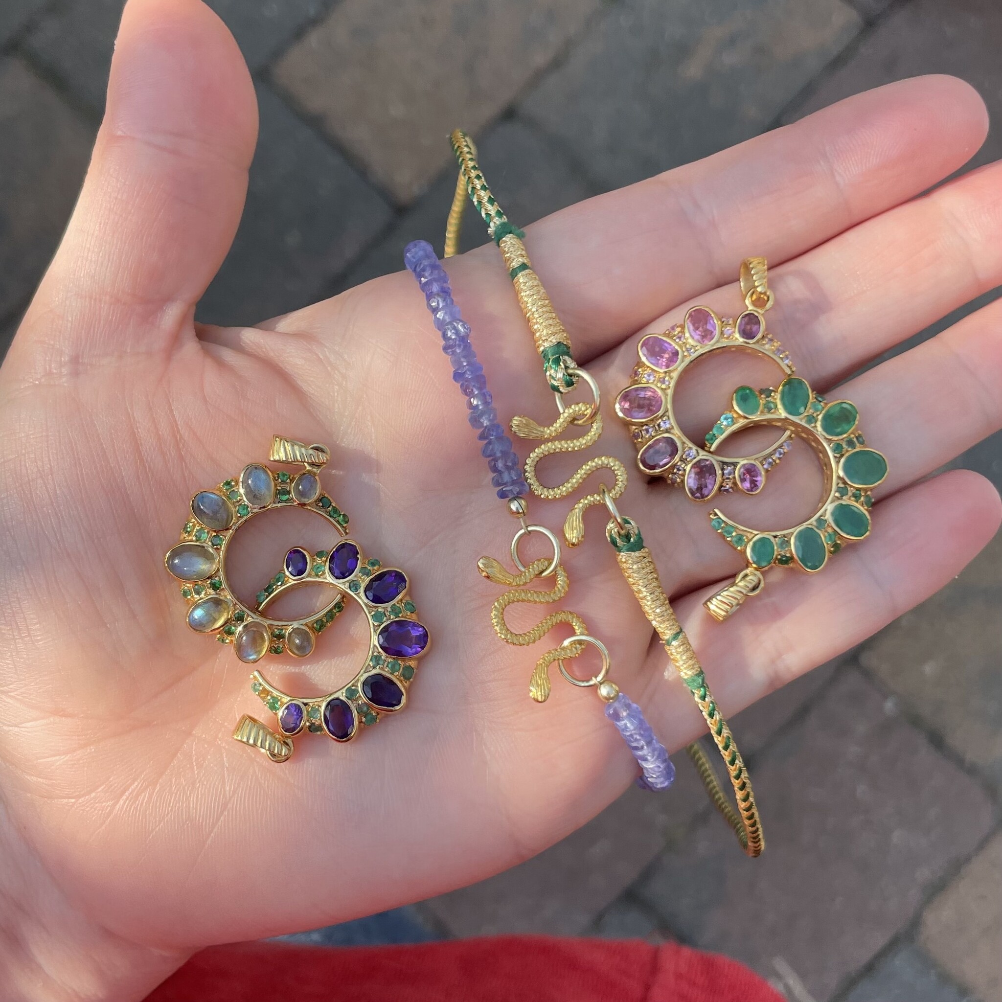 Labradorite Crescent Moon Small