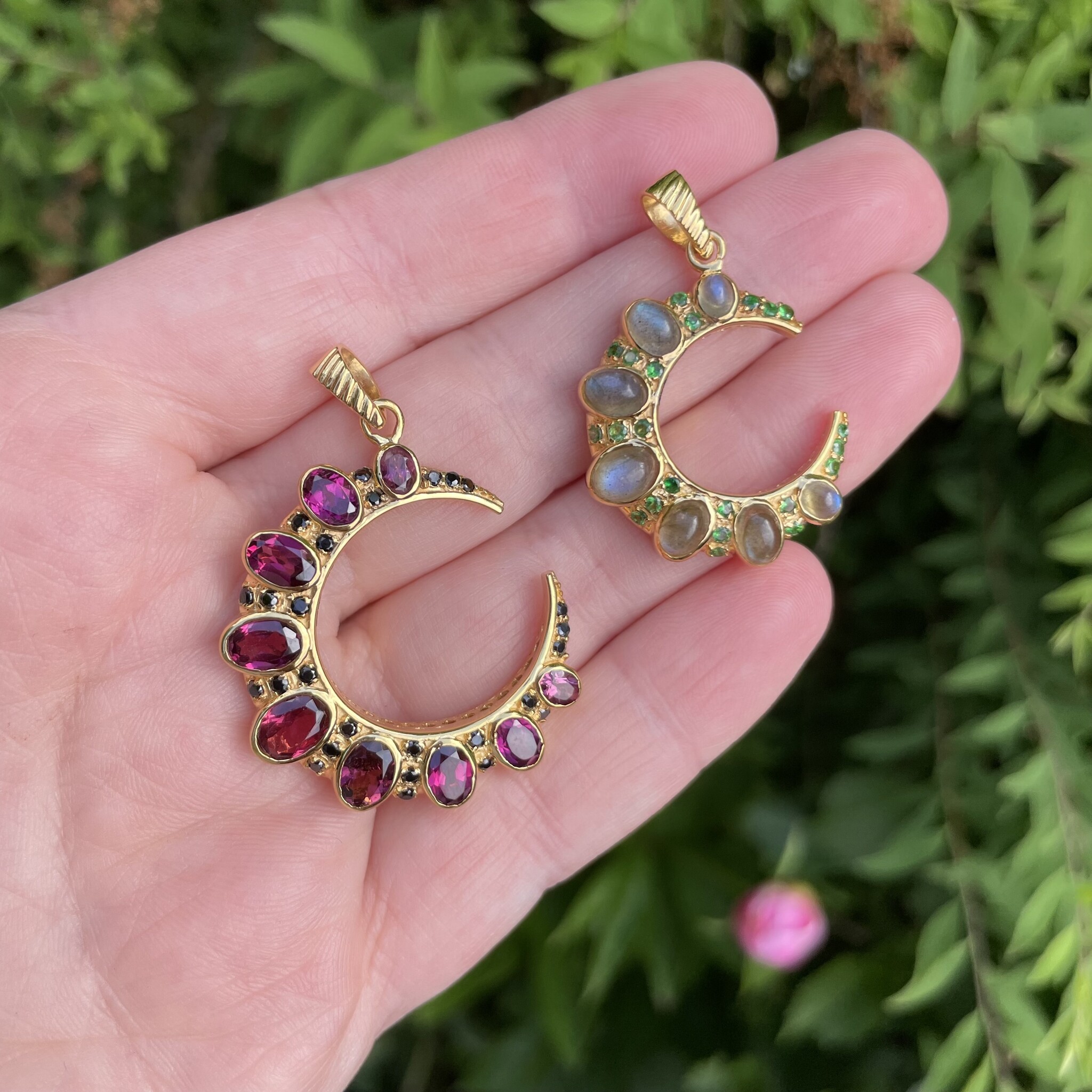 Labradorite Crescent Moon Small