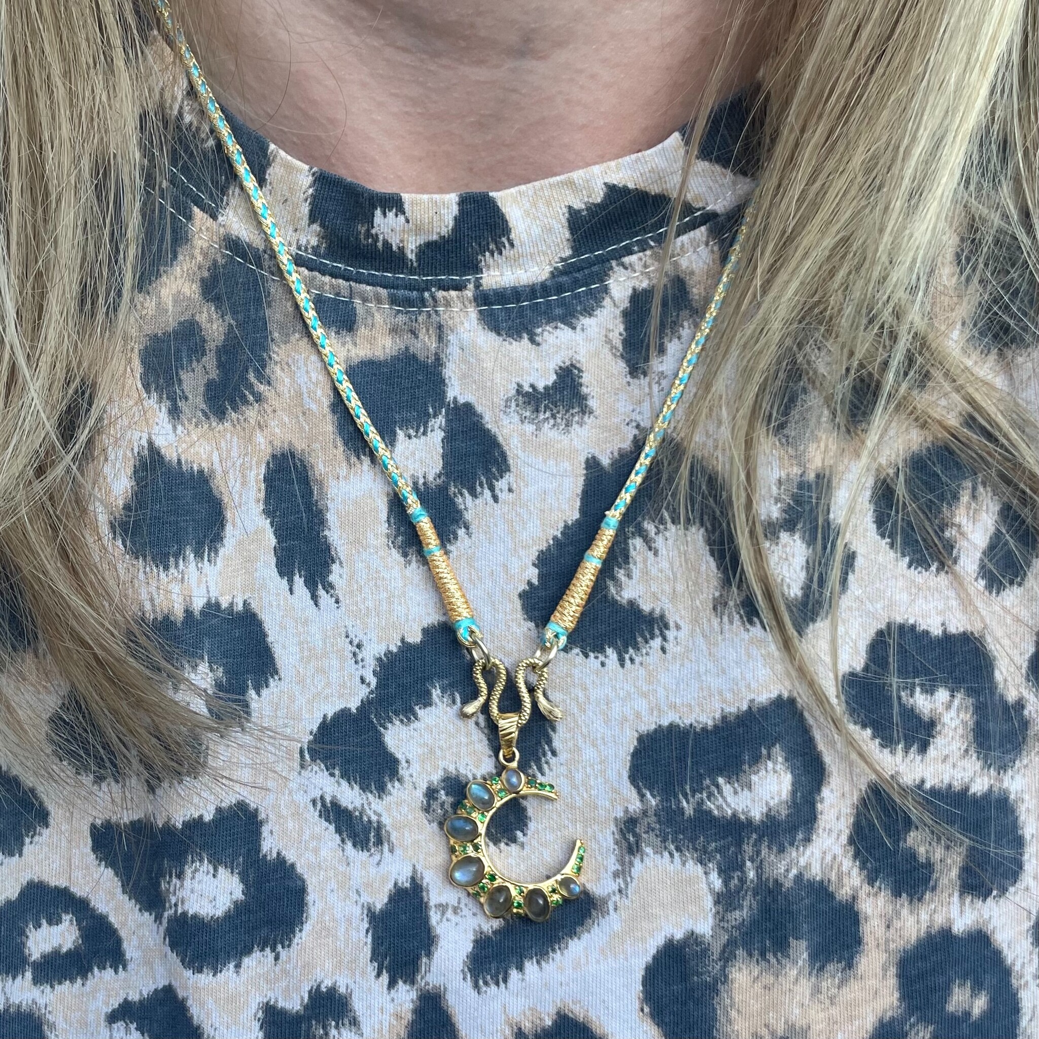 Labradorite Crescent Moon Small