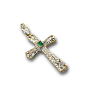 Emerald diamond cross