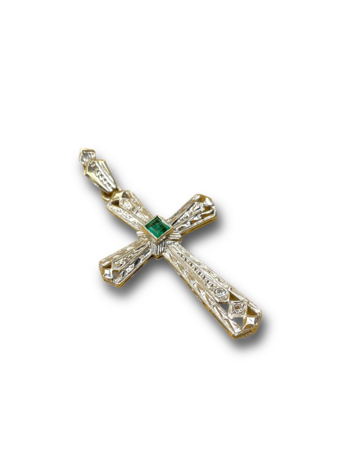 Emerald diamond cross