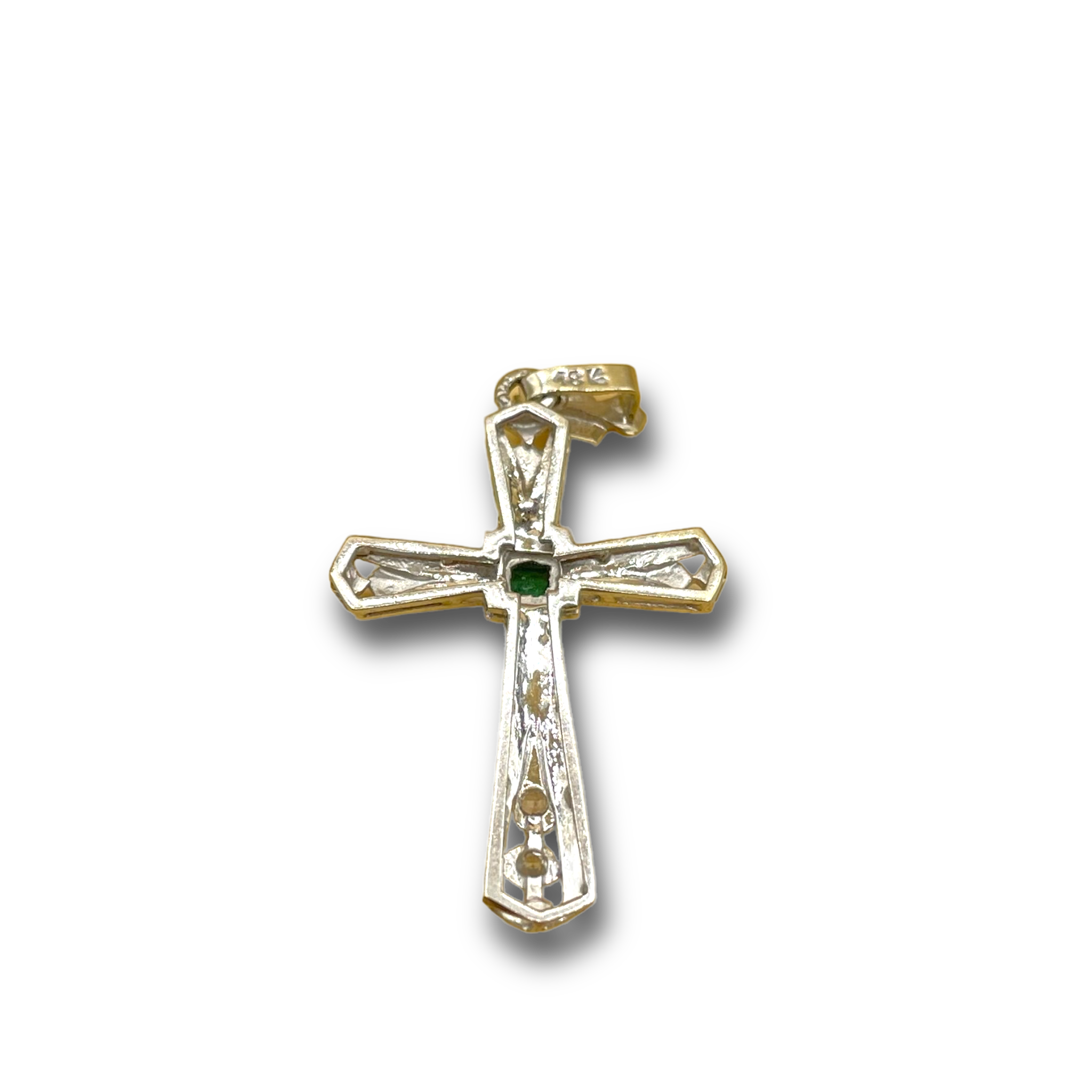 Smaragd en diamant kruis
