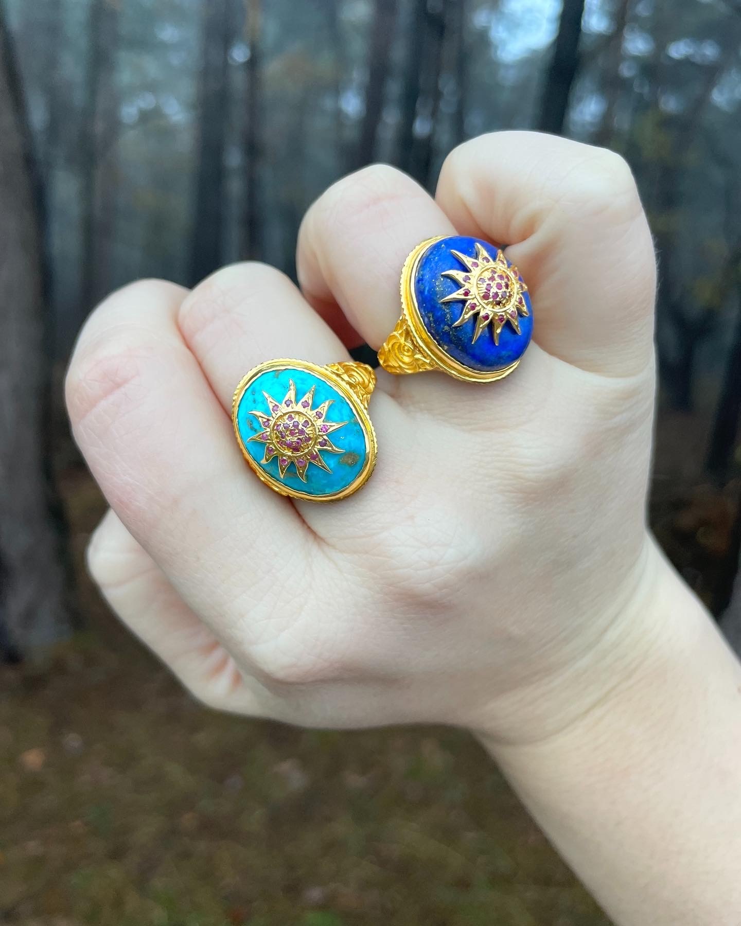 Amethist Sun Ray ring