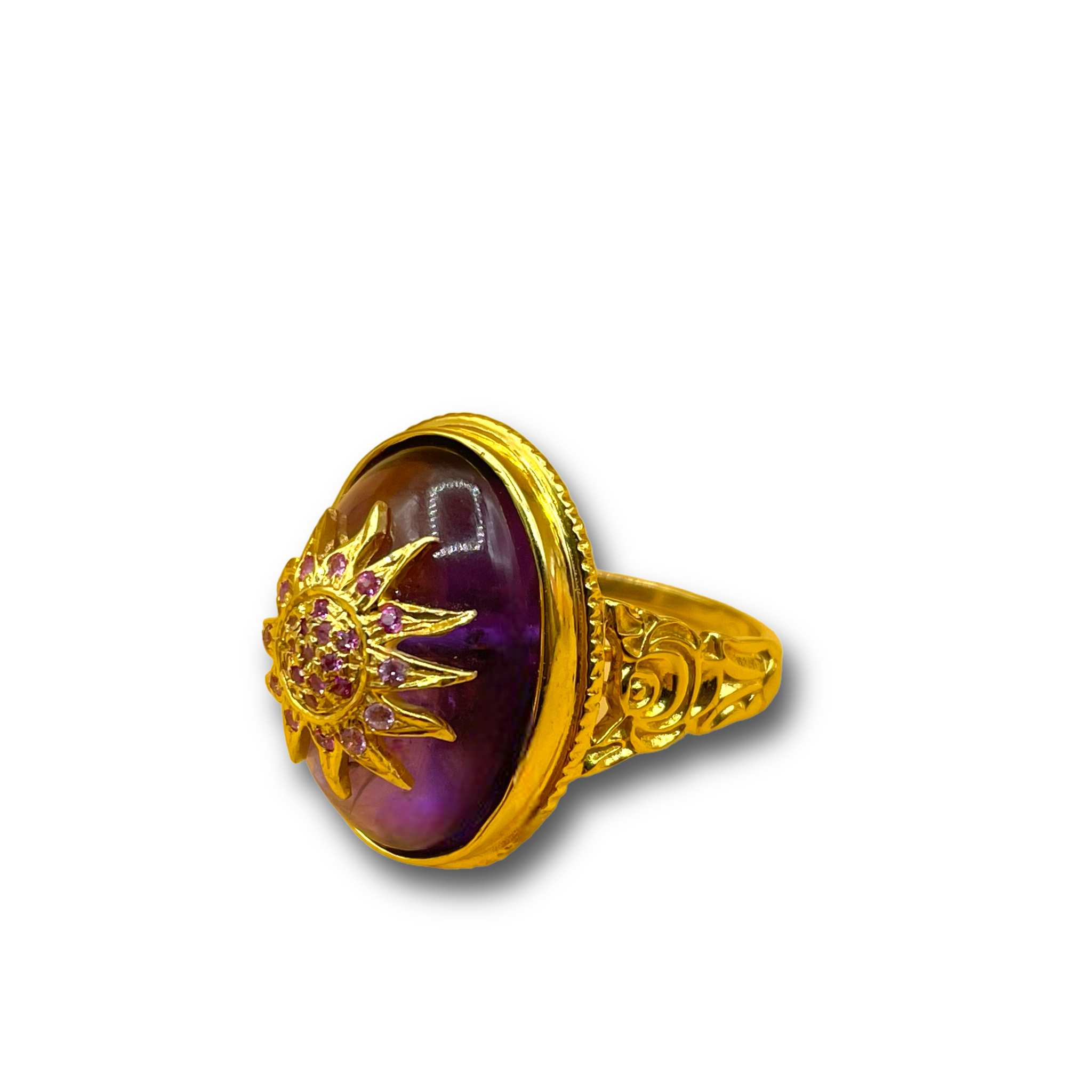 Amethist Sun Ray ring