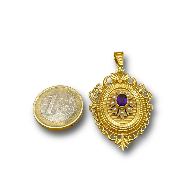 Amethist parel medallion